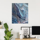 Poster Attraction naturelle 1 Flux bleu Art Abstrait Impr (Bureau à domicile)