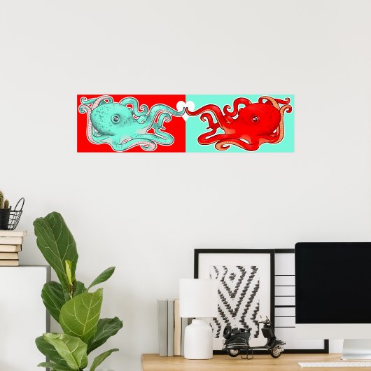 Poster Attraction octopique (Bureau à domicile)