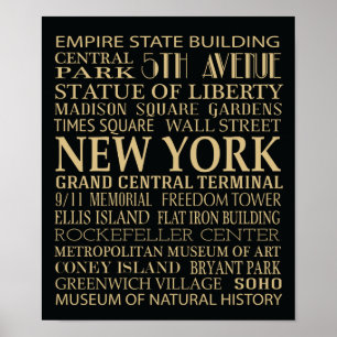 Poster Attractions de New York