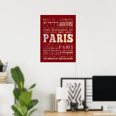 Poster Attractions & Lieux célèbres de Paris. (Bureau à domicile)