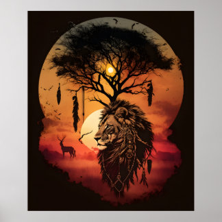 Poster Attrape-rêves au coucher du soleil