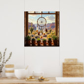 Poster Attrape-rêves, canyons du désert, cactus (Cuisine)
