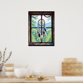 Poster Attrape-rêves dans la fenêtre | Art Boho (Cuisine)