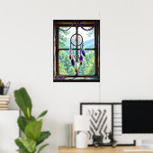 Poster Attrape-rêves dans la fenêtre | Art Boho (Bureau à domicile)