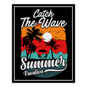 Poster Attraper La Vague Vacances D'Été