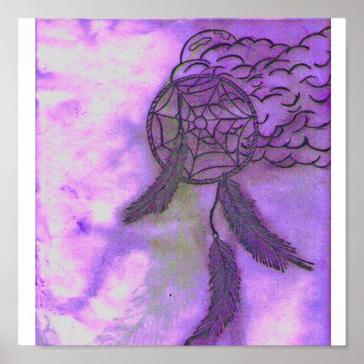 Poster attrapeur de rêve pourpre (Devant)