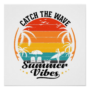 Poster Attrapez la Vague Vibes d'Été