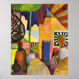 Poster Au bazar par August Macke