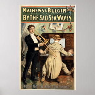 Poster Au bord de la mer triste Waves Théâtre Vintage