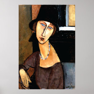 Poster Au Chapeau de Jeanne Hébuterne de portrait