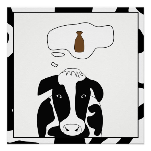 Poster au chocolat au lait de vache drôle 20x20 (Devant)