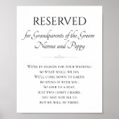 Poster Au Ciel grands-parents de Groom Mariage commémorat (Devant)