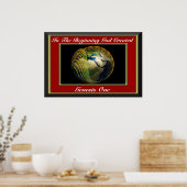 Poster Au commencement Dieu créa Genèse Rouge (Cuisine)