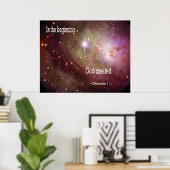 Poster Au commencement Dieu créé (Bureau à domicile)