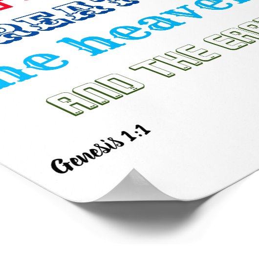 Poster Au commencement Dieu créé (Coin)