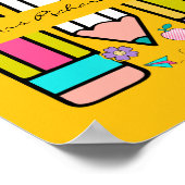 Poster au crayon jaune coloré de l'enseignant (Coin)