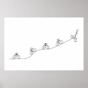 Poster Au-dessus de la colline Bicycliste Anniversaire