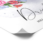 Poster Au-dessus de la lune Baby shower de fleurs Boisson (Coin)