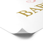 Poster Au-dessus de la lune Baby shower fille signe d'acc (Coin)