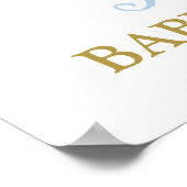 Poster Au-dessus de la lune Baby shower garçon Panneau de (Coin)