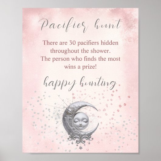 Poster Au-Dessus De La Lune Baby shower Pacifique Jeu de  (Devant)