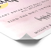 Poster Au-dessus de la lune Baby shower rose Baby Chasse  (Coin)