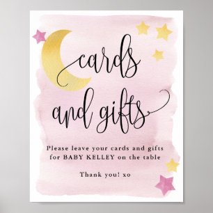 Poster Au-dessus de la lune, cartes Baby showers et cadea