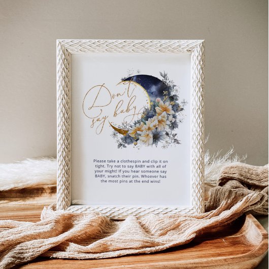 Poster Au-dessus de la lune marine or Ne pas dire jeu de 