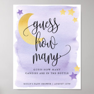 Poster Au-dessus de la lune Pourpre Guess Combien de jeu