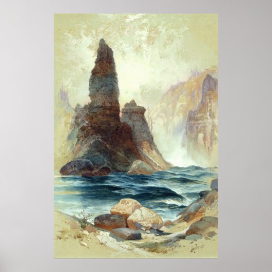 Poster Au-dessus de Tower Falls, Moran, 1872 (Devant)