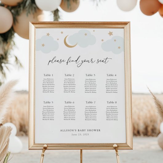 Poster Au-dessus du Baby shower de la Lune