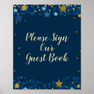 Poster Au-dessus du Baby shower de la Lune S'il vous plaî