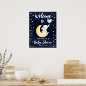 Poster Au-Dessus Du Baby shower Eléphant De Galaxie Lune (Cuisine)