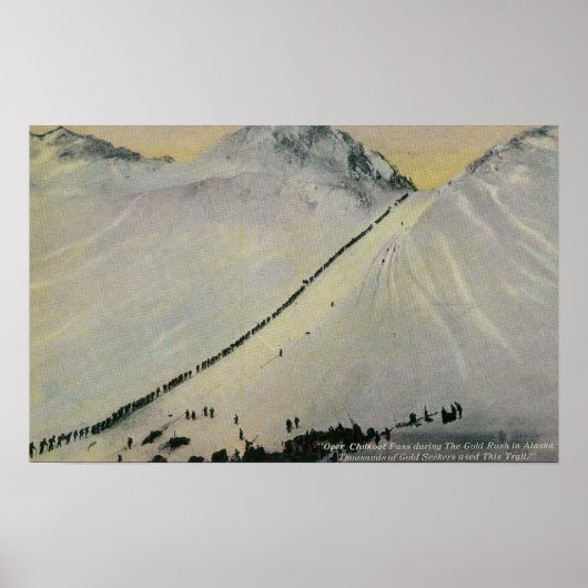 Poster Au-dessus du col Chilkoot pendant la ruée vers l'o (Devant)