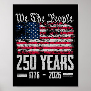 Poster (au dos) 250 ans américain 250e anniversaire États