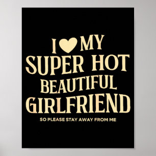 Poster (au dos) J'aime ma copine super sexy et magnifique
