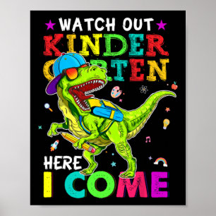 Poster Au Jardin D'Enfants, Je Viens Chez Les Dinosaures.