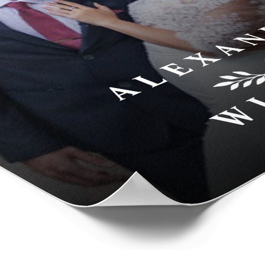 Poster au Mariage photographique moderne et élégant (Coin)