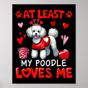 Poster Au moins mon caniche m'aime pour la Saint-Valentin