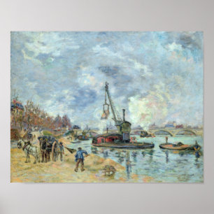 Poster Au quai de Bercy à Paris, 1874