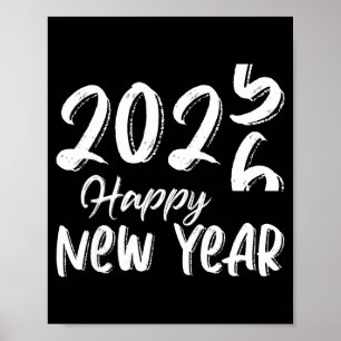 Poster Au revoir 2025 Bonjour 2026 Bonne Année Nouvel An