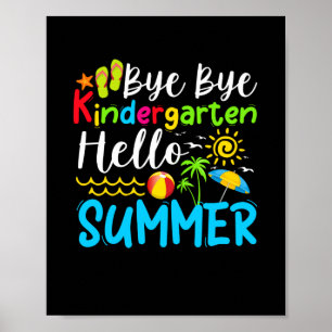 Poster Au revoir Jardin d'enfants Hello Summer