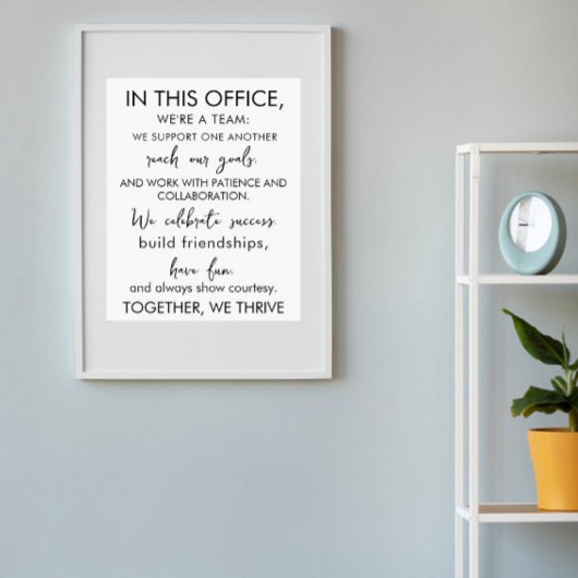 Poster Au sein de ce bureau, nous sommes une équipe - tra