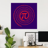 Poster Au Signe Pi, Version Spirale (Bureau à domicile)