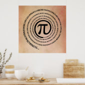 Poster Au Signe Pi, Version Spirale (Cuisine)