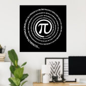 Poster Au Signe Pi, Version Spirale (Bureau à domicile)