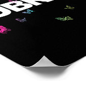 Poster Aub - Beau Nom Avec Papillons Colorés (Coin)