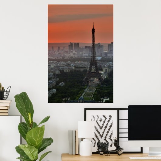Poster - Aube à Paris Tour Eiffel (Bureau à domicile)