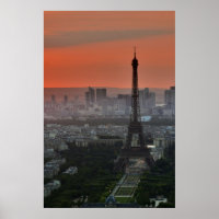 Poster - Aube à Paris Tour Eiffel