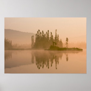 Poster Aube brumeuse sur East Inlet, Pittsburg, New